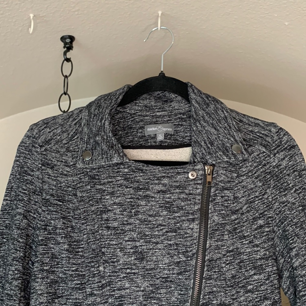 Market & Spruce Moto Jacket, marled navy, M - Picture 3 of 11